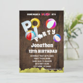 uitnodiging van de partij Birthday Pool (Staand voorkant)