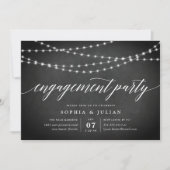 Uitnodiging van de partij Chalkboard Garland Engag (Voorkant)