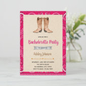 Uitnodiging van de partij Cowgirl bachelorette (Staand voorkant)