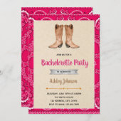 Uitnodiging van de partij Cowgirl bachelorette (Voorkant / Achterkant)