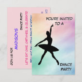 Uitnodiging van de partij Dance (Voorkant / Achterkant)