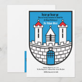 Uitnodiging van de partij Fortress Birthday (Voorkant / Achterkant)