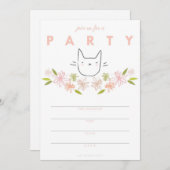 Uitnodiging van de partij Garden Cat (Voorkant / Achterkant)