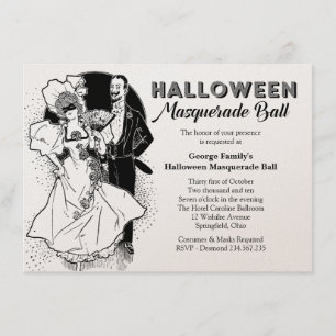 uitnodiging van de partij Halloween Ball Masquera