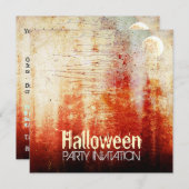Uitnodiging van de partij Halloween Bloody Moon Gr (Voorkant / Achterkant)
