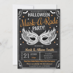 Uitnodiging van de partij Halloween Masquerade
