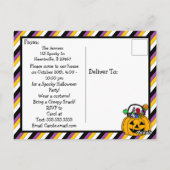 Uitnodiging van de partij Halloween met Snoep van  (Achterkant)