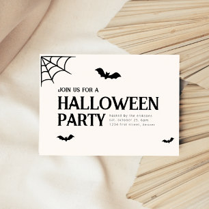 Uitnodiging van de partij Halloween met vleermuize