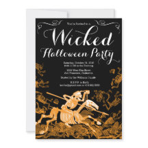 Uitnodiging van de partij Halloween:  Skeleton
