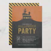 Uitnodiging van de partij Haunted House Halloween (Voorkant / Achterkant)