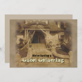 Uitnodiging van de partij Haunted House Halloween (Voorkant / Achterkant)