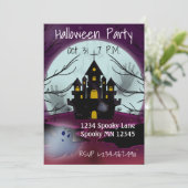 Uitnodiging van de partij Haunted House Halloween (Staand voorkant)