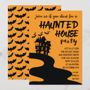 Uitnodiging van de partij Haunted House Halloween