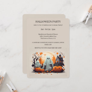 Uitnodiging van de partij Haunted House Halloween