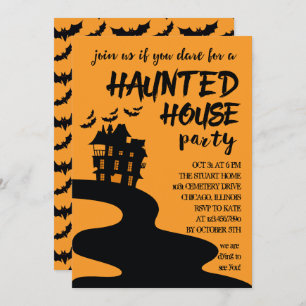 Uitnodiging van de partij Haunted House Halloween