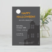 Uitnodiging van de partij Haunted House Halloween (Staand voorkant)