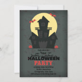 Uitnodiging van de partij Haunted House Halloween (Voorkant)