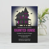 Uitnodiging van de partij Haunted House Halloween (Staand voorkant)