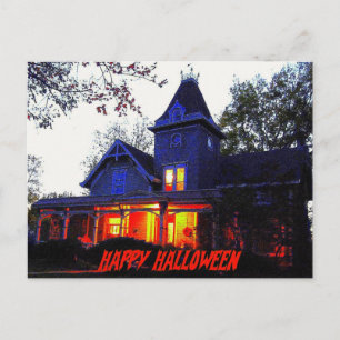Uitnodiging van de partij Haunted House Halloween Briefkaart