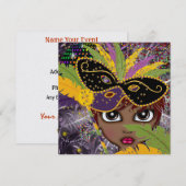 Uitnodiging van de partij Mardi Gras Costume door  (Voorkant / Achterkant)