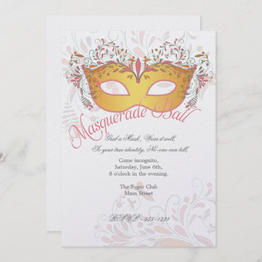 Uitnodiging van de partij Midsummers Night Masquer (Voorkant / Achterkant)