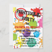 Uitnodiging van de partij Paintball (Voorkant)
