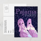 uitnodiging van de partij pajama : nachtjas briefkaart (Voorkant / Achterkant)