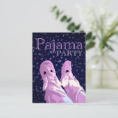 uitnodiging van de partij pajama : nachtjas briefkaart (Staand voorkant)