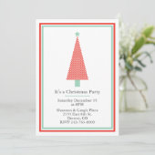 Uitnodiging van de partij Polka Dot Kerstmis (Staand voorkant)