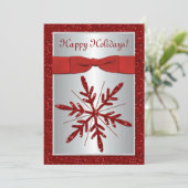 Uitnodiging van de partij Silver en Red Snowflake (Staand voorkant)