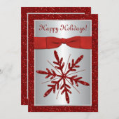 Uitnodiging van de partij Silver en Red Snowflake (Voorkant / Achterkant)