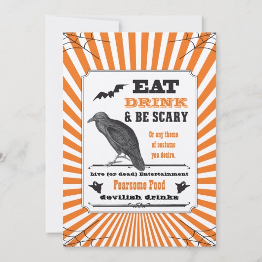 Uitnodiging van de partij Steampunk Halloween (Achterkant)