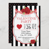 Uitnodiging van de partij valentijn Roos (Voorkant / Achterkant)