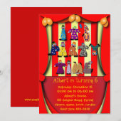 uitnodiging van de partij van Birthday: 036 Clowns (Voorkant / Achterkant)