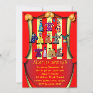 uitnodiging van de partij van Birthday: 036 Clowns