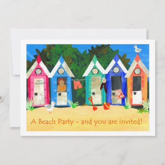 Uitnodiging van de Partij van de Beach - de Beach  (Voorkant)