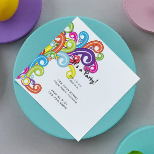 Uitnodiging van de partij van de Colorful Swirls