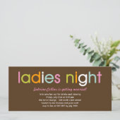 Uitnodiging van de Partij van de Dames Night Bache (Staand voorkant)