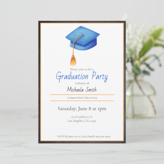 Uitnodiging van de partij van de graad met een bla (Staand voorkant)