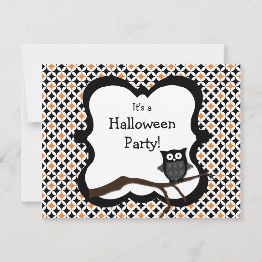 Uitnodiging van de Partij van de Halloween - Owl (Voorkant)
