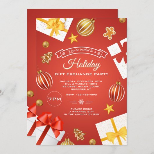 Uitnodiging van de partij van de Uitwisseling van (Voorkant / Achterkant)