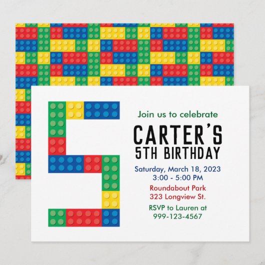 Uitnodiging van de Partij van het Blok van de Bouw (Voorkant / Achterkant)