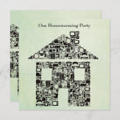 Uitnodiging van de Partij van het Inwijdingsfeest (Voorkant / Achterkant)