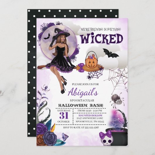 Uitnodiging van de partij van Wschad Witch Hallowe (Voorkant / Achterkant)