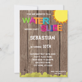 Uitnodiging van de partij Waterslide Birthday