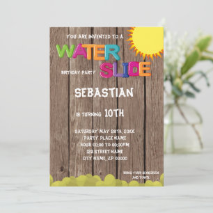 Uitnodiging van de partij Waterslide Birthday
