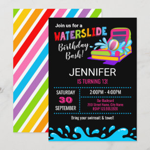 Uitnodiging van de partij Waterslide Birthday