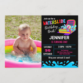 Uitnodiging van de partij Waterslide Birthday