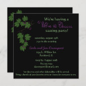 Uitnodiging van de partij Wijn- en kaaskoffie (Voorkant / Achterkant)