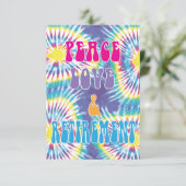 Uitnodiging van de Peace Love & Retirement Party (Staand voorkant)